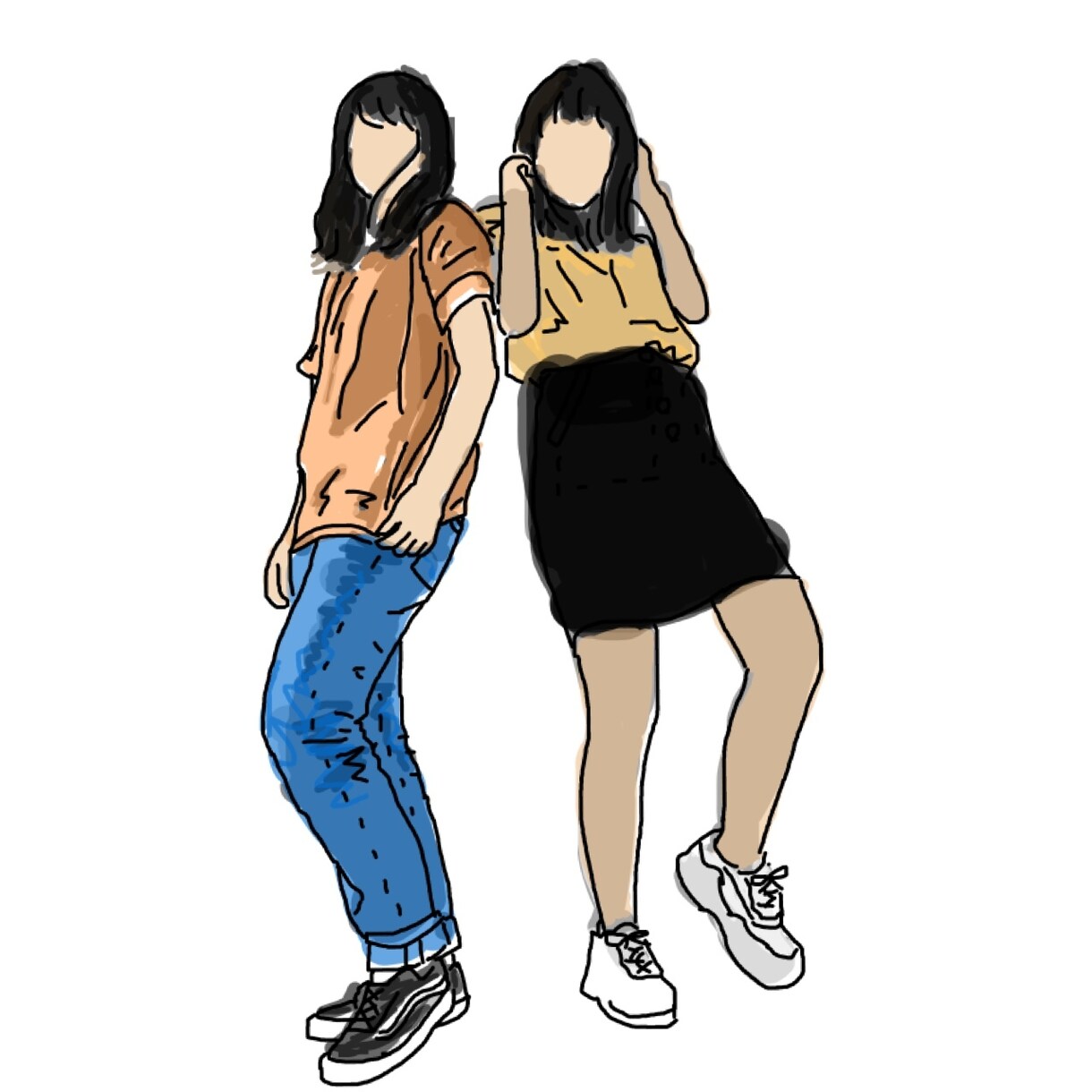 似顔絵、カップルなんでも描きます 素敵な写真、思い出をイラストに残しませんか イメージ5