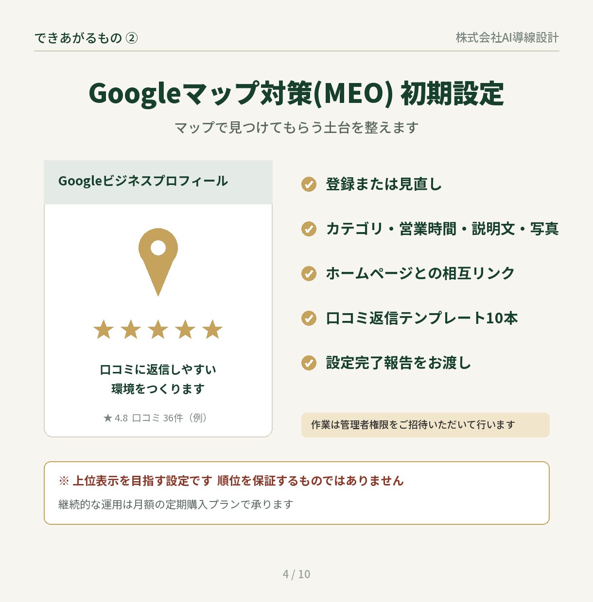AI検索対策 MEO対策も無料でいたします 店舗向け5ページ SSL・スマホ対応 イメージ4