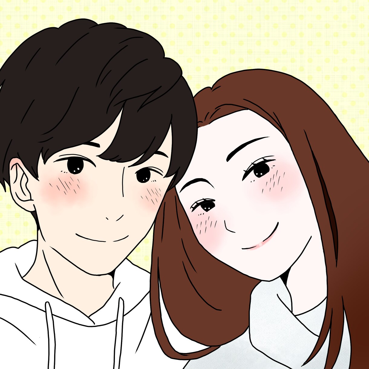 カップル似顔絵描きます 結婚式・記念日・プレゼントで使用できるイラスト作成します イメージ2