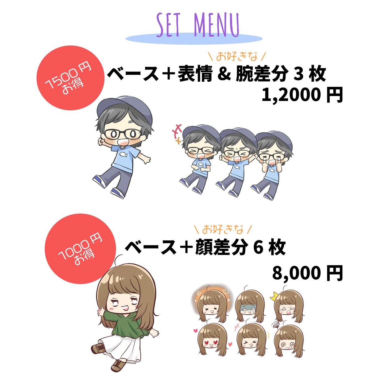 可愛くコロコロ動き回る全身キャラクター描きます YouTubeやインスタサムネイルに＊感情表現広がる！ イメージ4