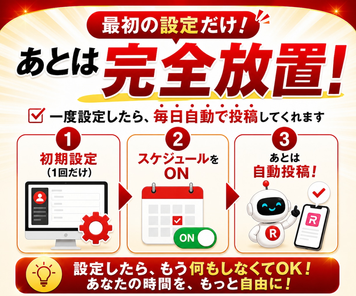 楽天ROOM×AI自動投稿ツール提供します AI投稿文カスタマイズ可/クリックだけの設定で毎日自動投稿 イメージ3