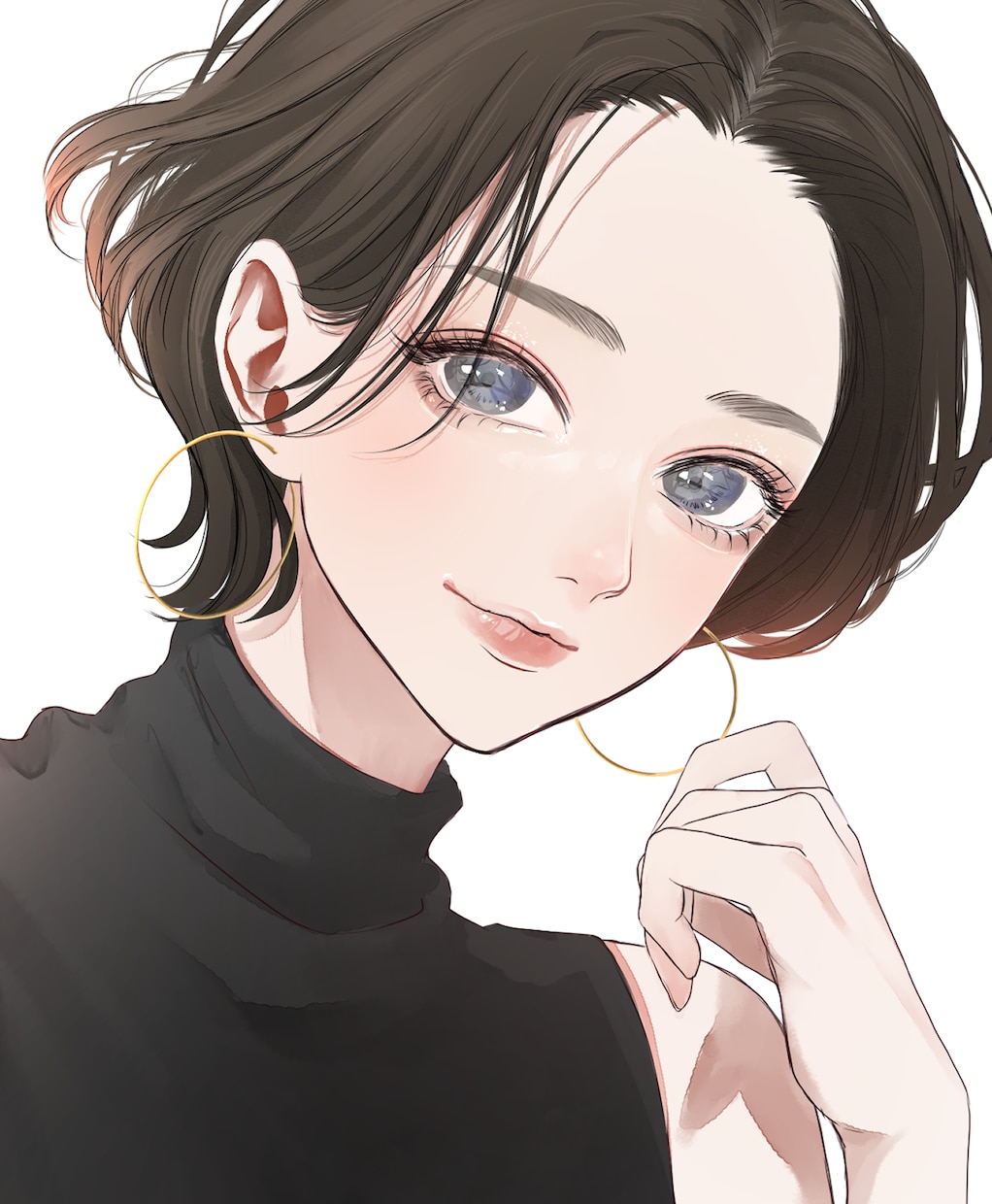 再開☆メイクが可愛いイラスト描きます おしゃれで大人可愛いメイク、まつ毛が特徴のイラストです。 イメージ3