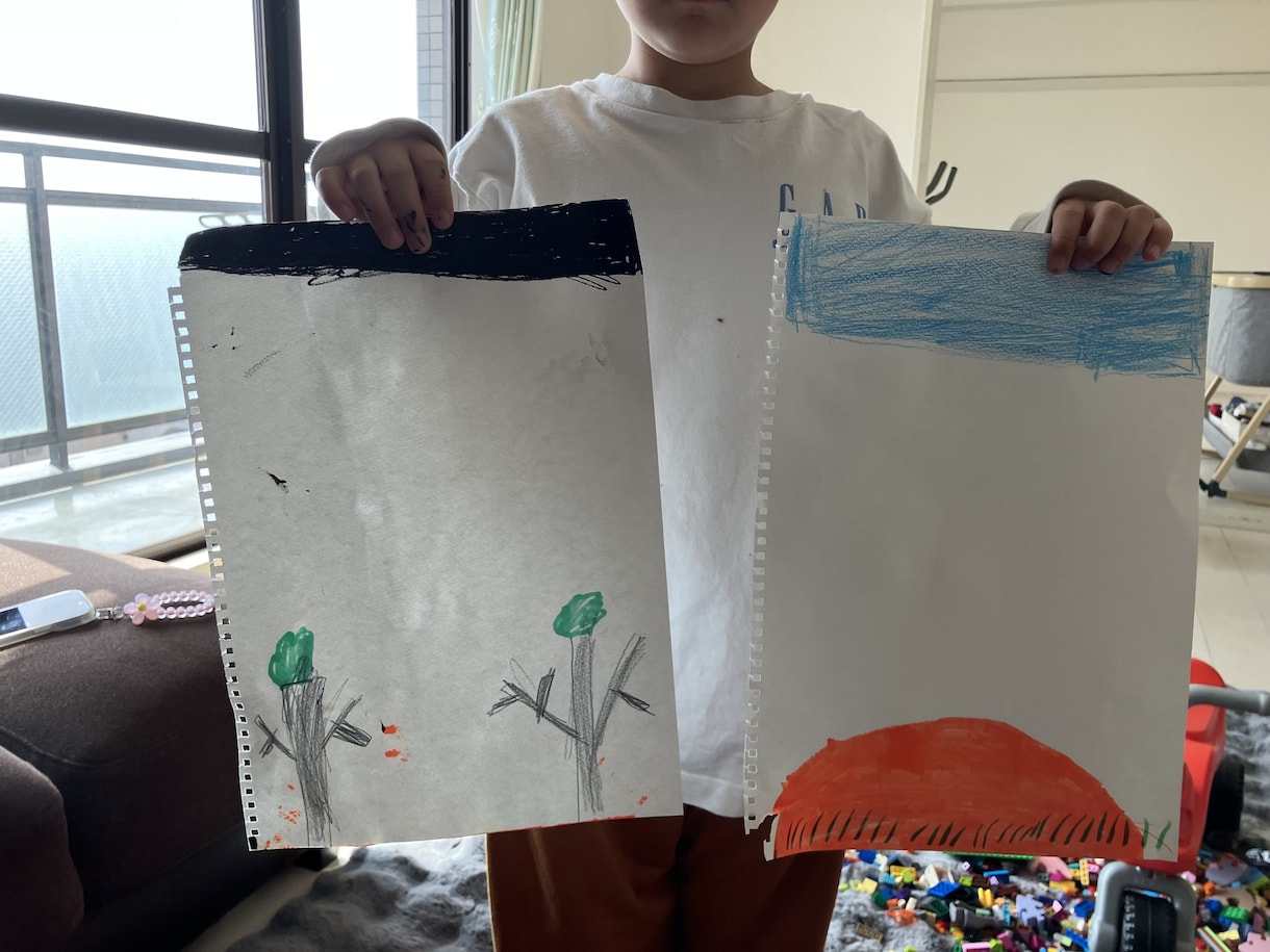 夕方きれいと夜きれいになります ぼくはきれいにさくひんをかいています イメージ1