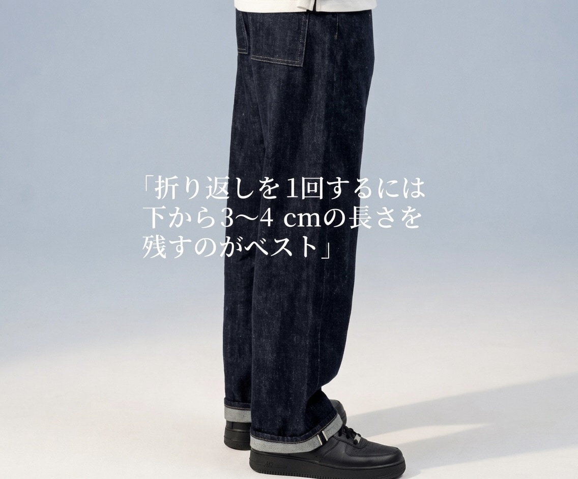 元ジーンズショップのプロが綺麗に裾上げします ただ短くするではなく “かっこよく見える丈”に仕上げます。 イメージ9