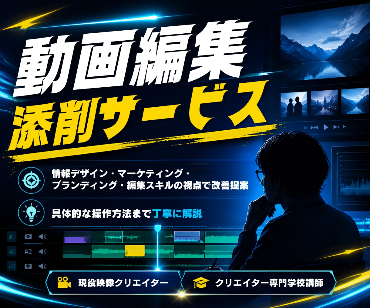 制作と指導のプロが動画編集の添削致します 現役クリエイター兼専門学校講師が理論的にあなたの動画を添削！ イメージ1