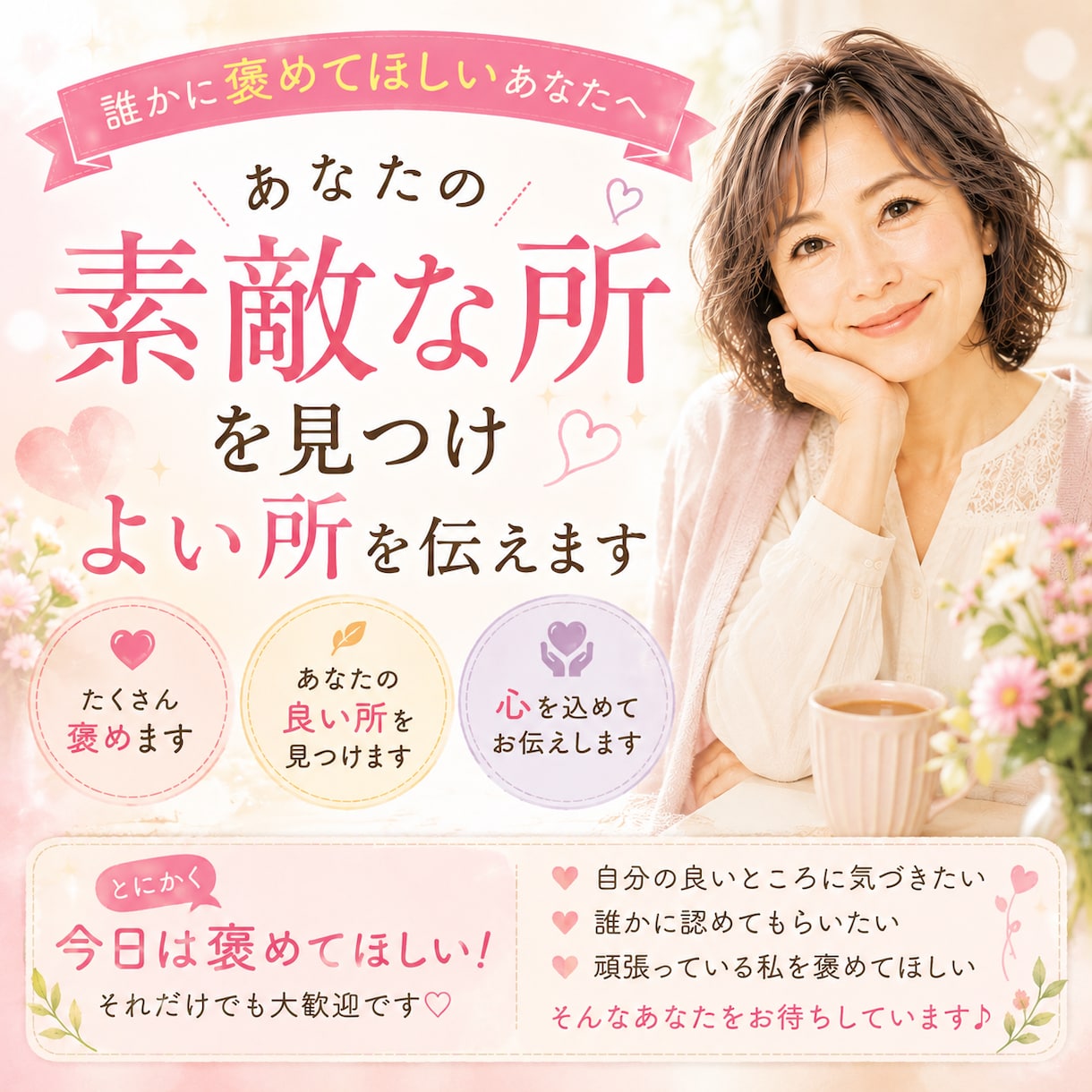 褒められたいあなたへ♡あなたの素敵な所見つけます 誰かに褒めてほしいあなたへ♡あなたの良いところ伝えます イメージ3