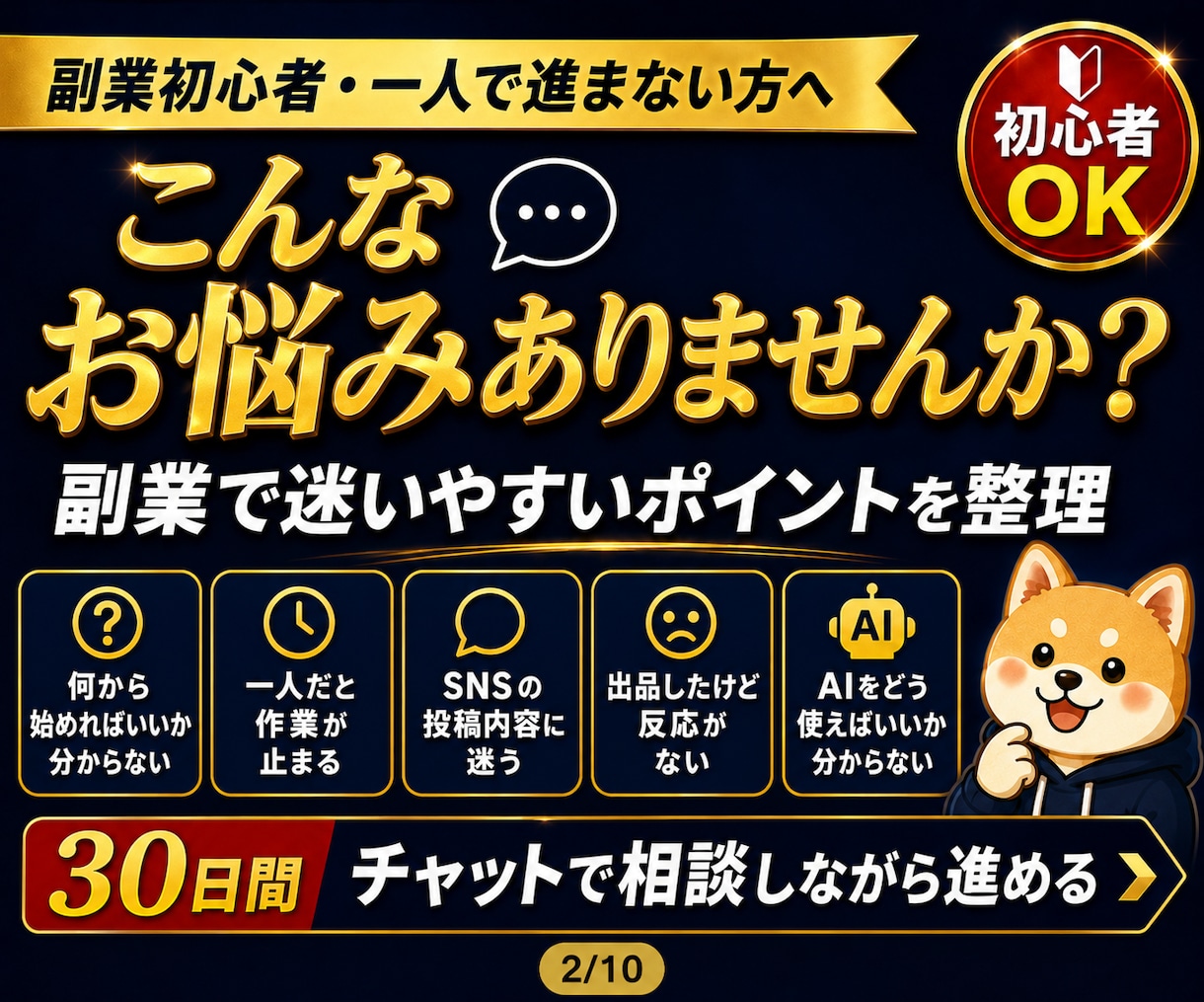 副業の悩みを30日間チャットで無制限相談対応します SNS副業・AI活用までなんでも相談できる30日伴走サポート イメージ2