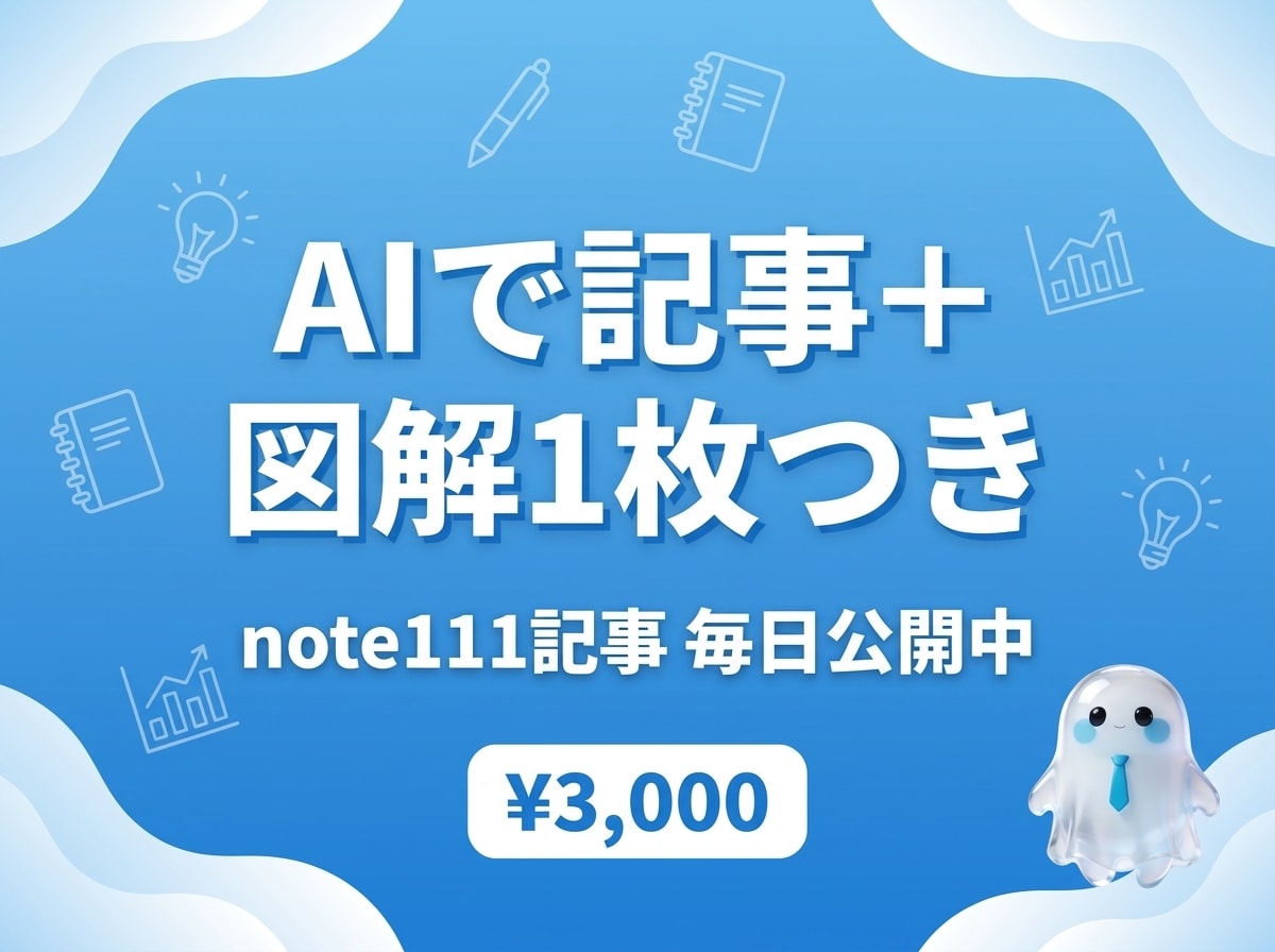 AI記事作成｜note111記事運用の型で書きます 毎日1記事公開中の実運用パイプラインで、図解1枚つき納品 イメージ1