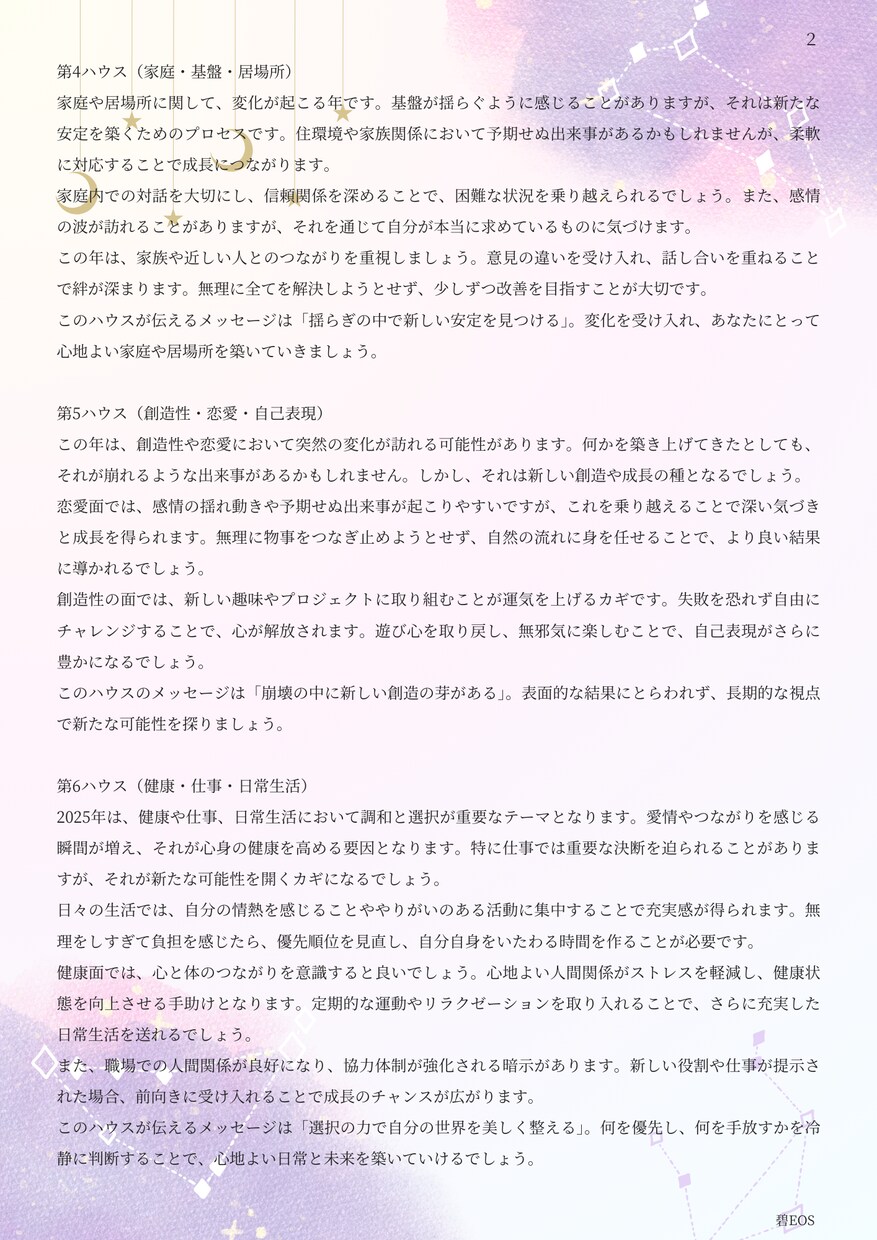 新年】２０２５年のあなたの運勢をタロット鑑定します ホロスコープスプレッド13枚であなたの2025年を紐解きます イメージ3