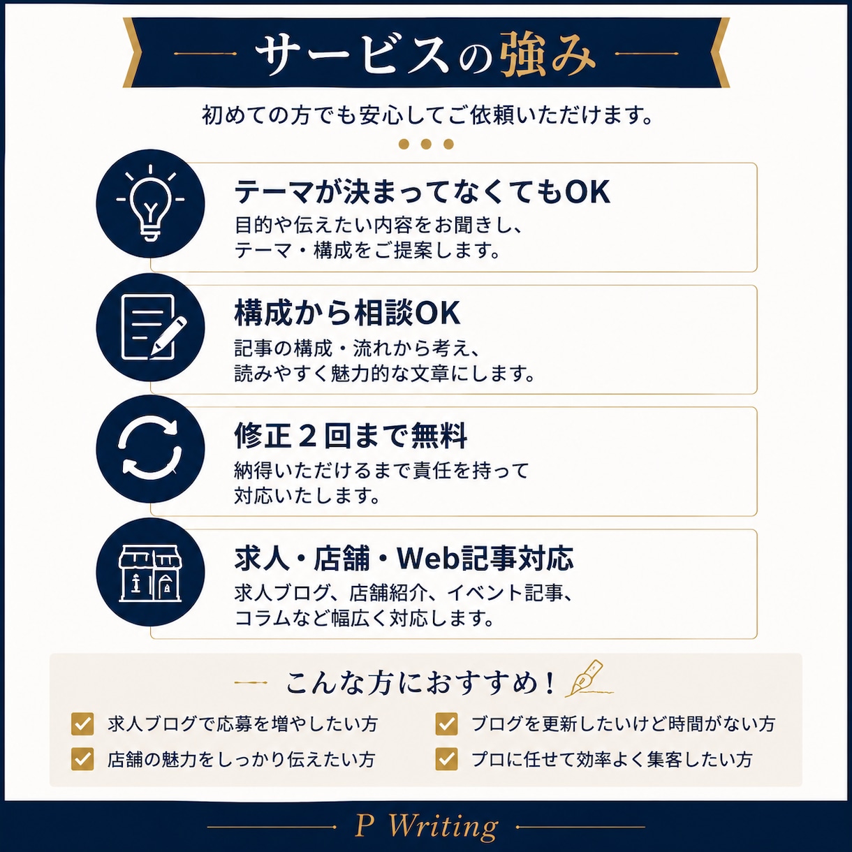店舗・求人ブログの記事を作成します 現場経験を活かし伝わる文章を丁寧に作成します イメージ2