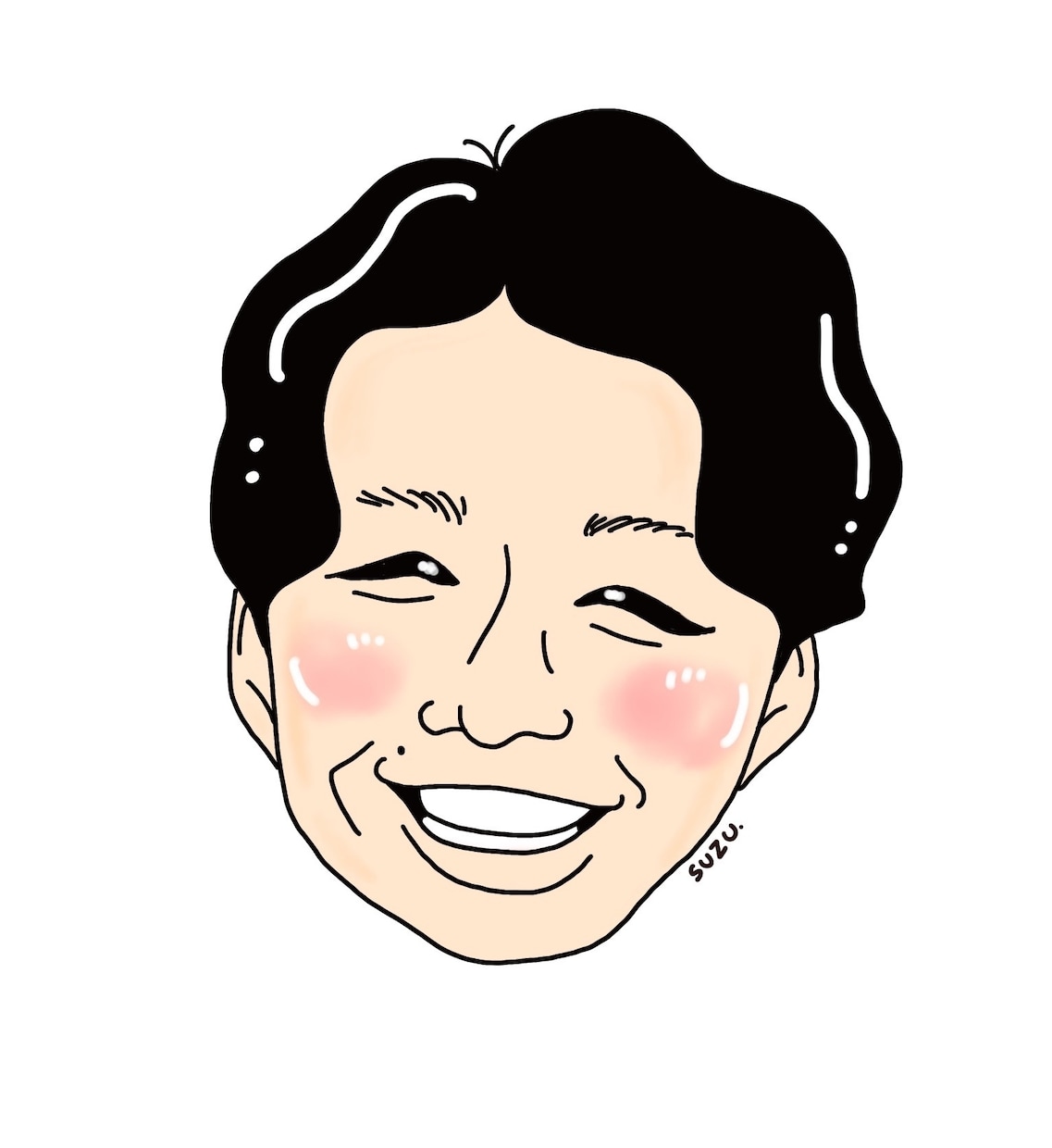 温かみのある笑顔のアイコン似顔絵を描きます SNSのアイコンなどで使用可能です。 イメージ1