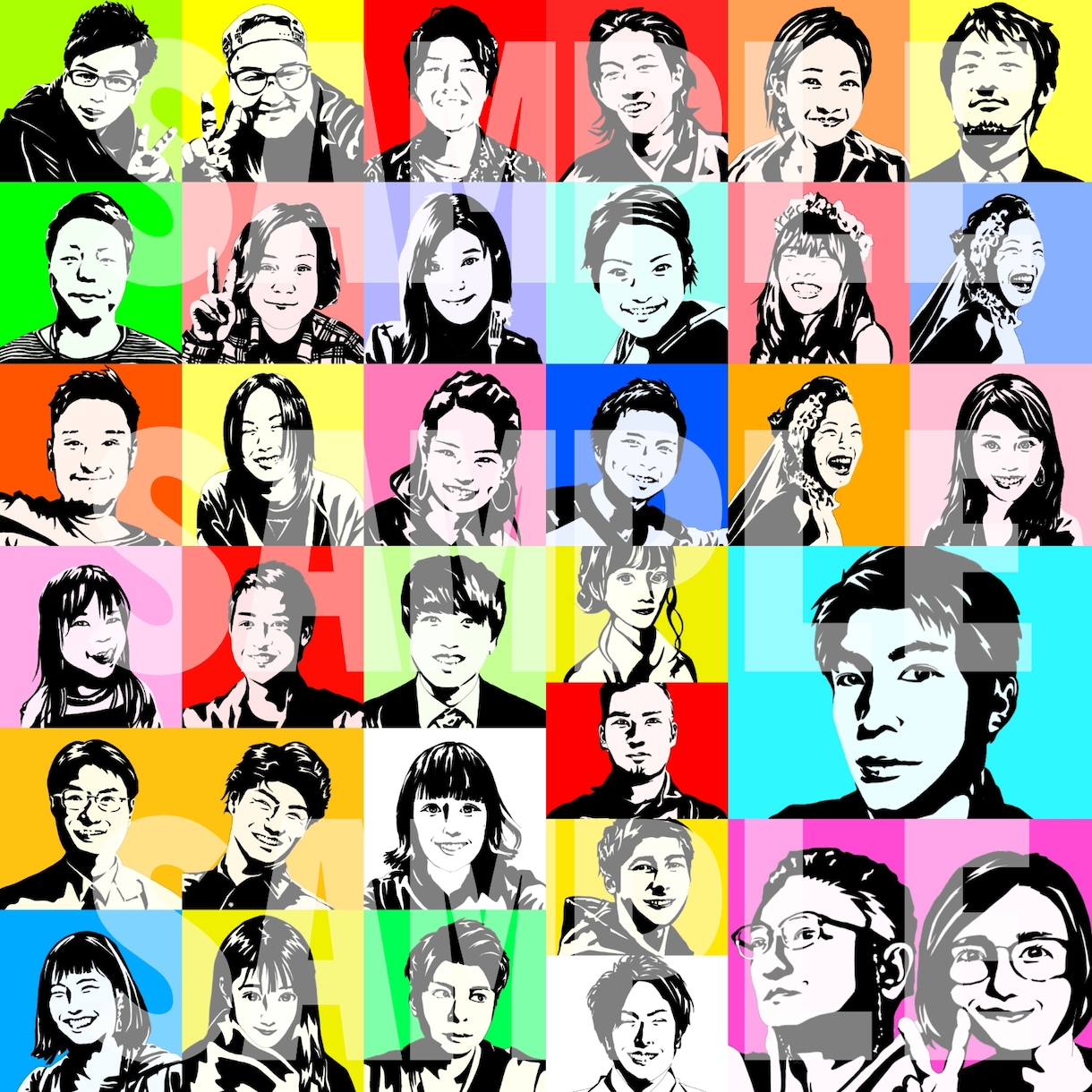 シックでシンプルな影絵のような似顔絵を描きます 顔画像を元に2色であなたの個性を全面にアピール イメージ8