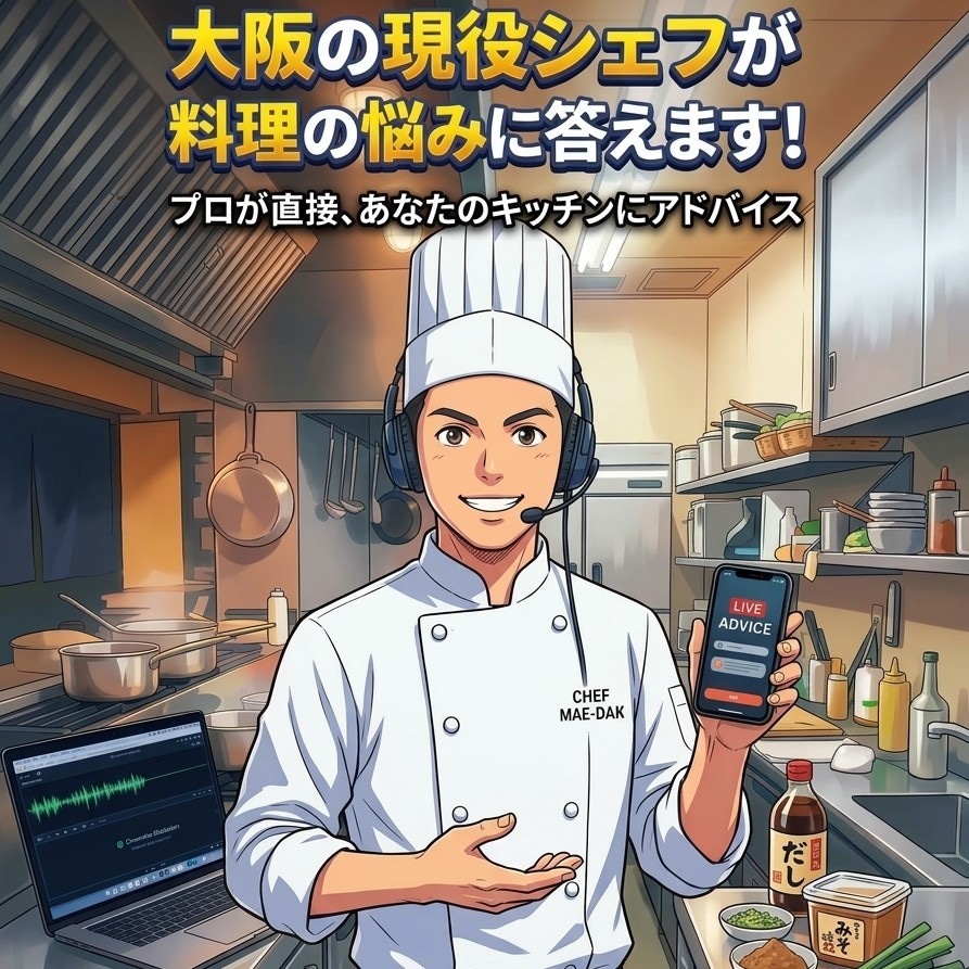 料理に関する相談なんでも受けます 現役オーナーシェフが料理の悩みに答えます【お互い音声のみ】 イメージ1