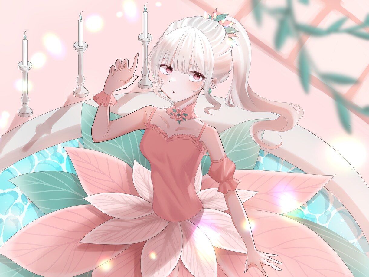 かわいくてふんわりした女の子お描きします かわいいお花も一緒に描きます！ イメージ7