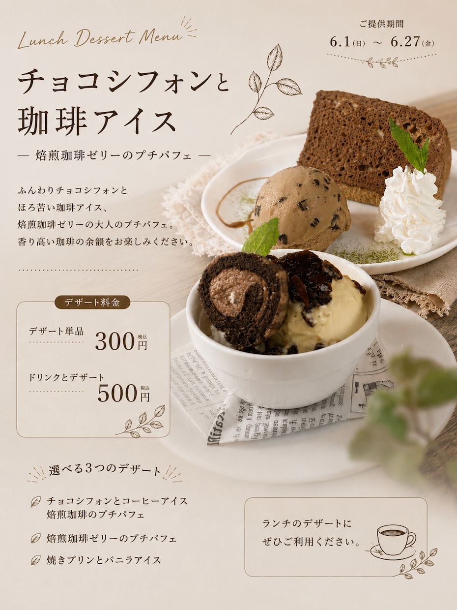 現役カフェオーナーが飲食店のチラシをお作りします 飲食の現場を知る店主が、集客目線でデザインします イメージ3