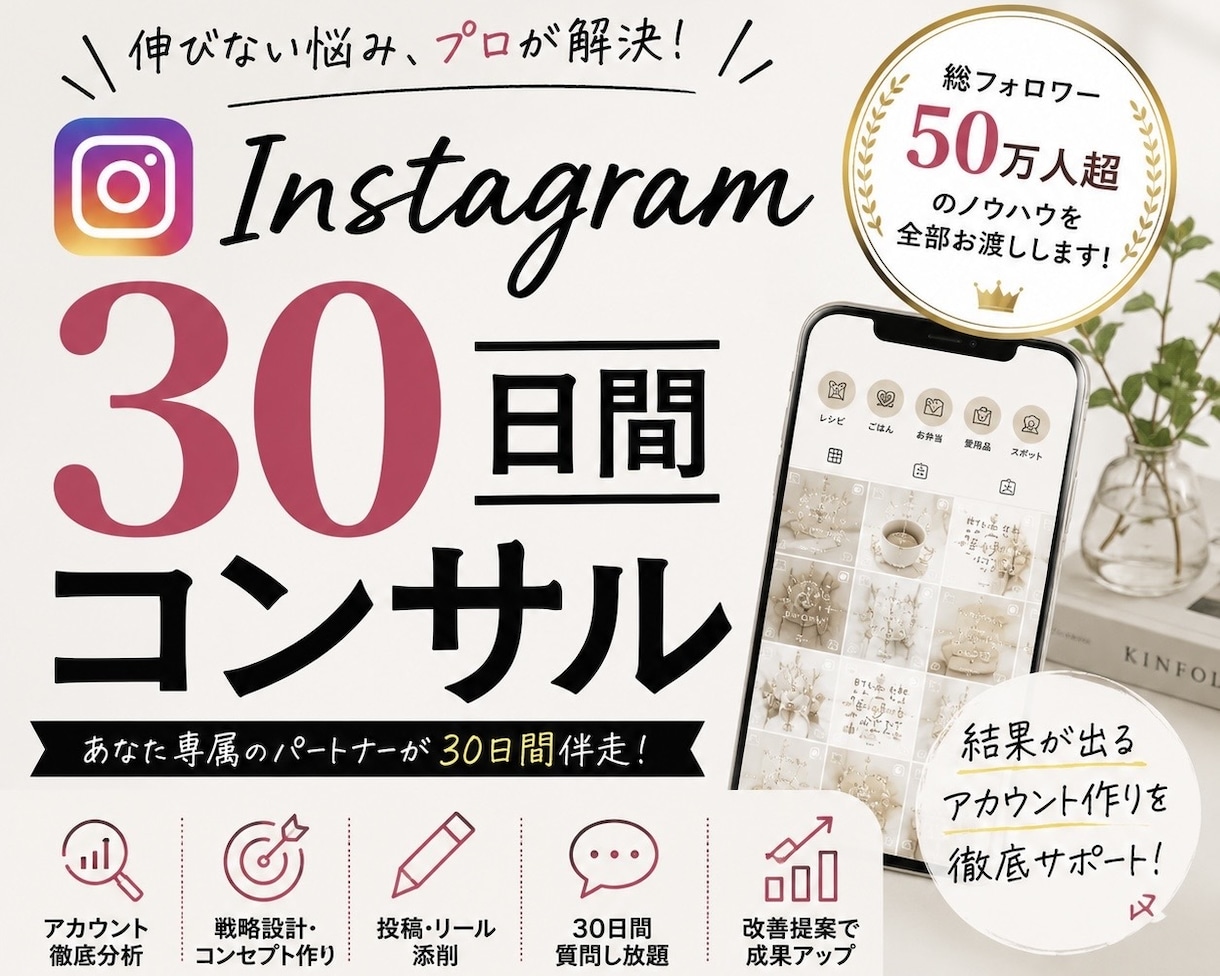 インスタ30日間コンサルします 伸びない悩みを解決します！！！ イメージ1