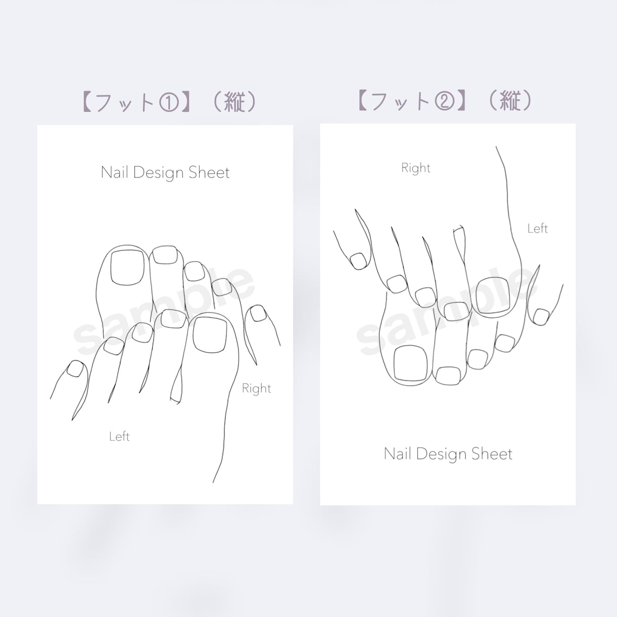 ネイルのデザインシートをデータ形式でお渡しします 趣味の方からプロの方まで⭐︎ハンド・フット全8パターン イメージ7