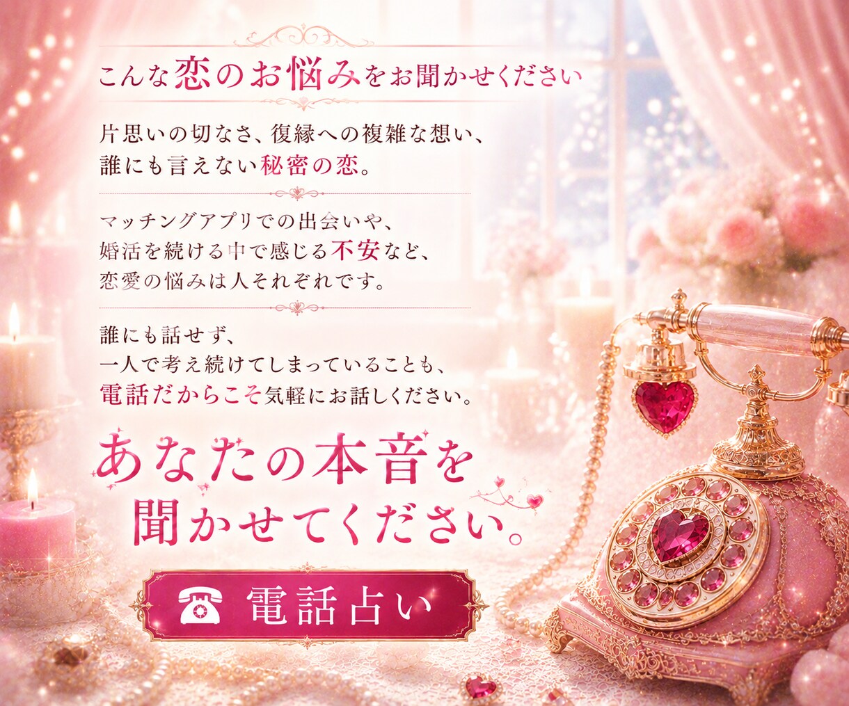 復縁・片思い｜彼の本音を紐解き、明るく導きます 四柱推命と縁結びタロットで、明るい未来へ全力で導きます。 イメージ2