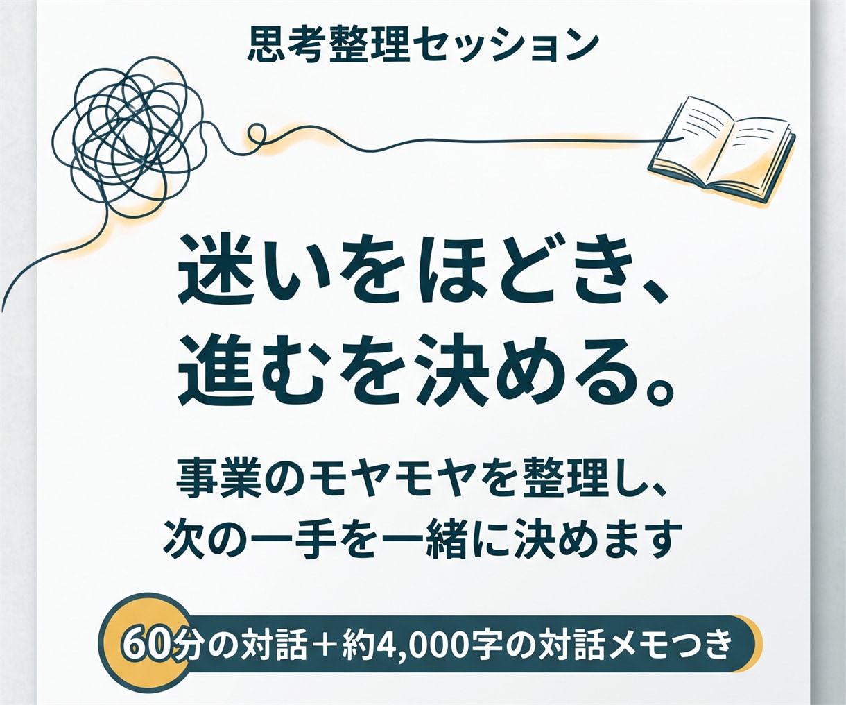 事業のモヤモヤを整理し、次の一手を一緒に決めます 迷いをほどき、進むを決める。約4000文字の対話メモつき イメージ1
