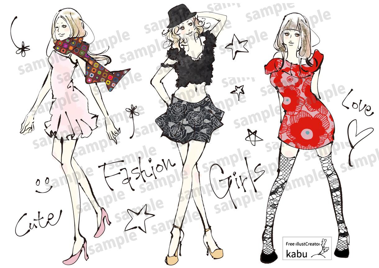 スタイリッシュでおしゃれな女性を描きます 商用利用可。ファッション・エステ関連でおしゃれに飾りたい方に イメージ5
