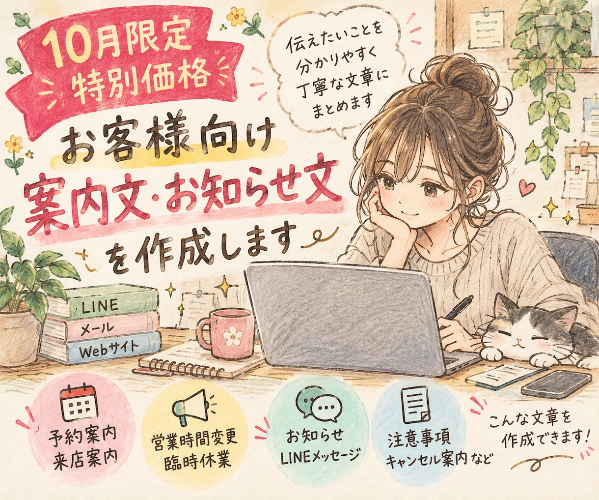 お客様向け案内文・お知らせ文を作成します 10月特別限定価格でご依頼お受けいたします イメージ1