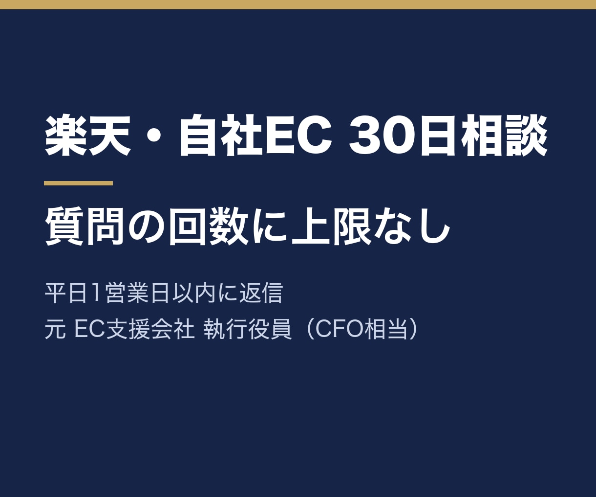 楽天・EC運営の悩みに30日チャットで答えます 商品ページ・広告・数字の見方まで30日間相談できます イメージ1