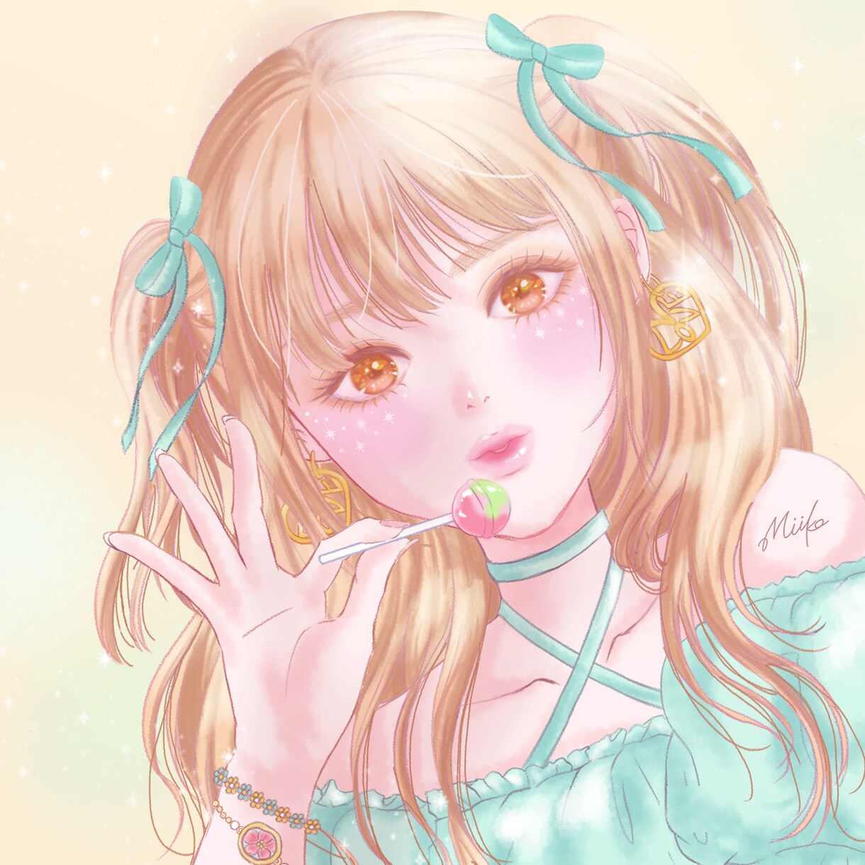 可愛い・ガーリー・おしゃれなアイコンを描きます アイコン、挿絵、イラスト関係は何でもご相談ください♪ イメージ7
