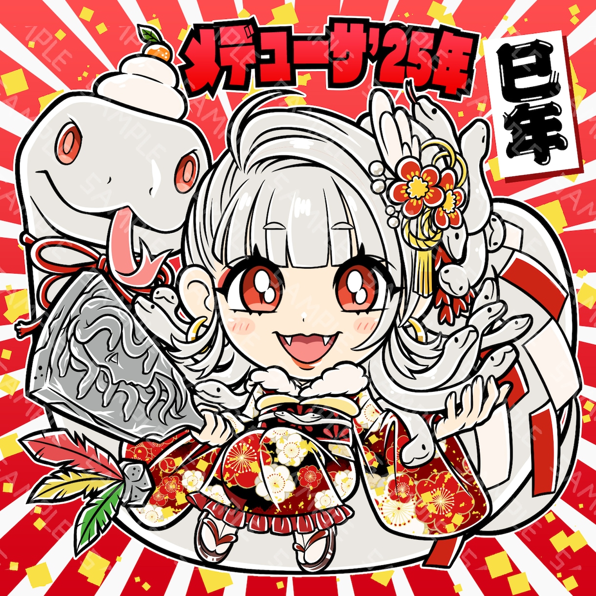 自作シールイラスト作成致します あなたの似顔絵・キャラクター・ペット等お任せください。 イメージ2