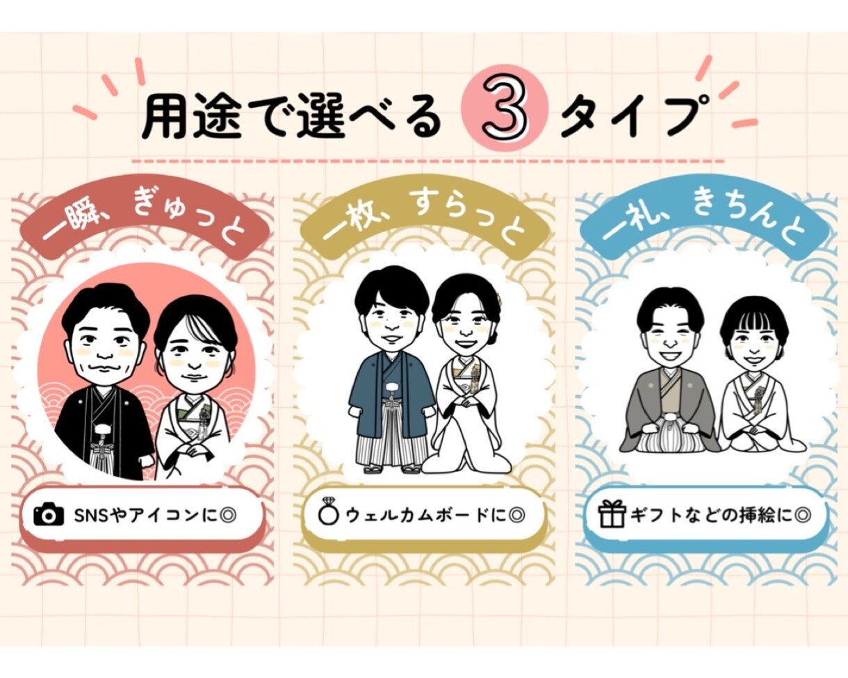似てるだけで終わらない似顔絵を描きます 飾りたくなる一枚に個性的を。（ウェディング） イメージ2