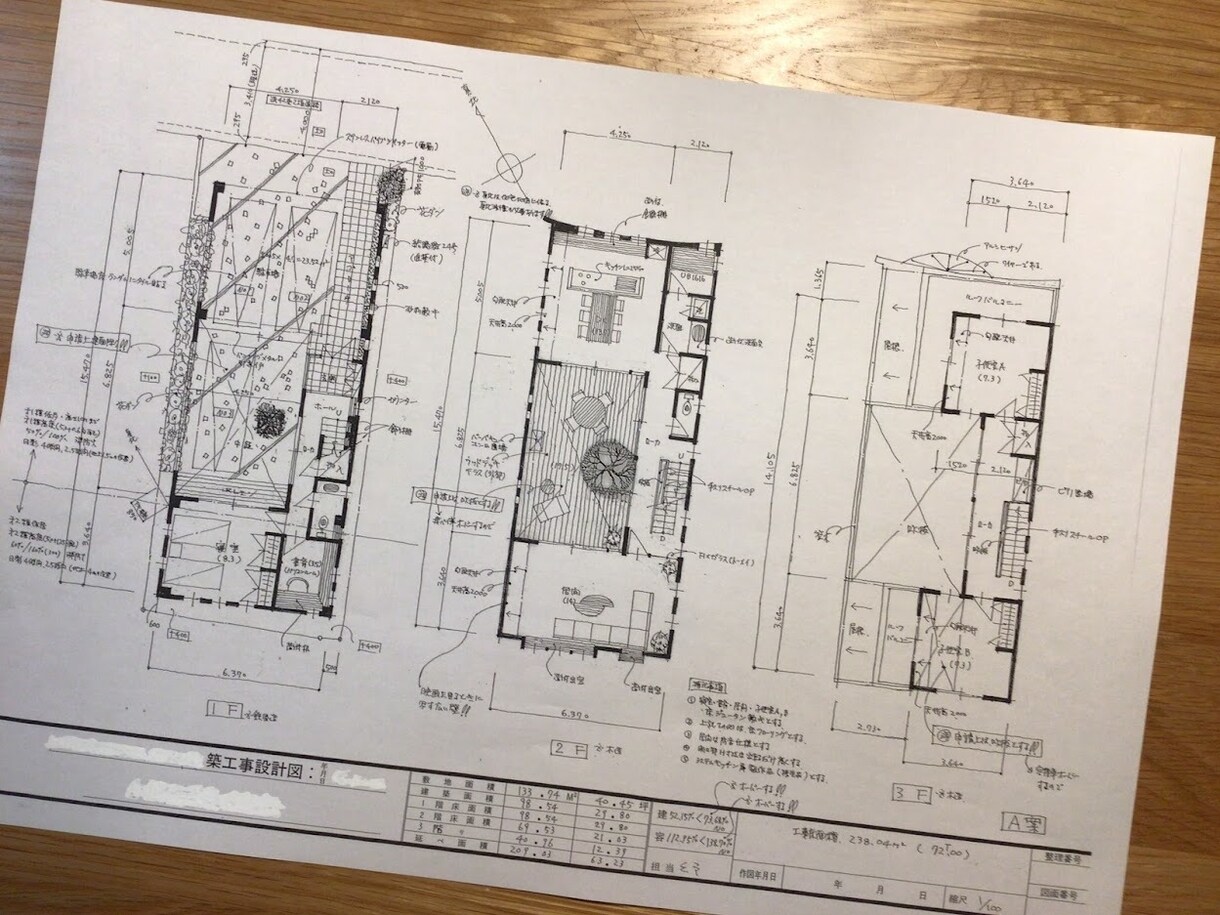 一級建築士が手書きでプランを提案作成します 新築戸建住宅の平面