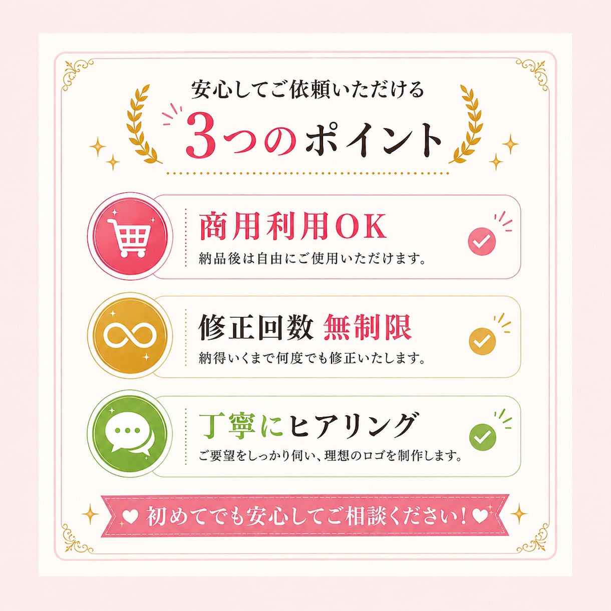 売れるロゴ作ります 初心者でも安心｜修正無制限・丁寧ヒアリングで理想を形にします イメージ4