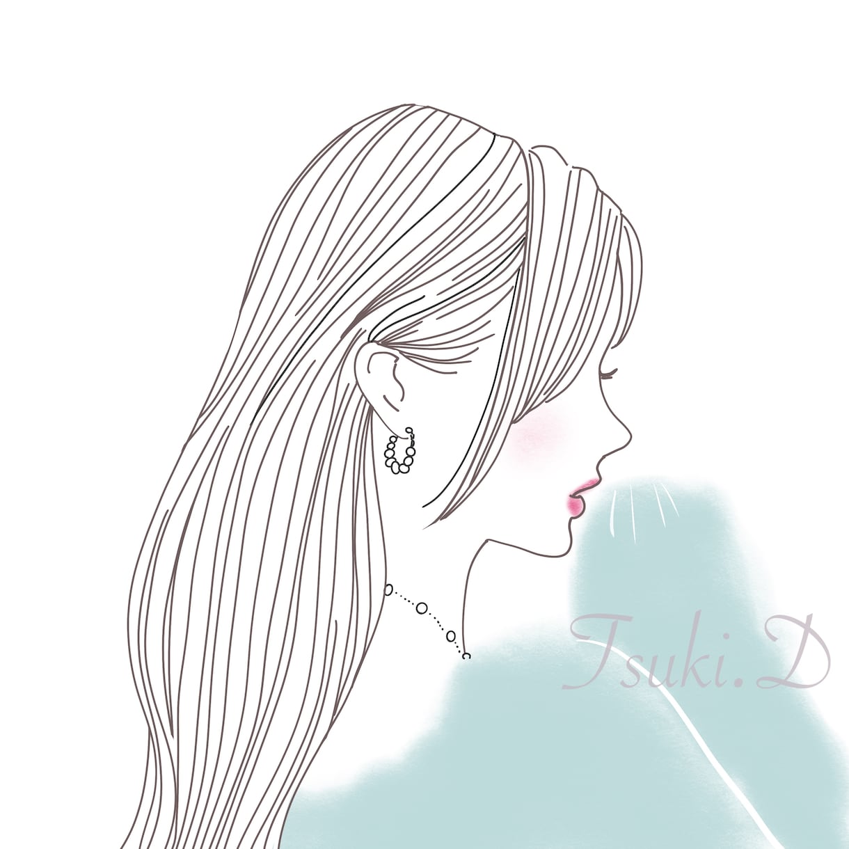 おしゃれな線画アイコンイラスト描きます 顔出しNGな方に♪後ろor横顔の線画イラストです。 イメージ7