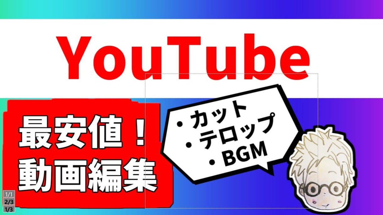 最安値！カット・テロップ・SE・BGM入れ承ります 市場最安値であなたのお手伝いいたします！！ イメージ1