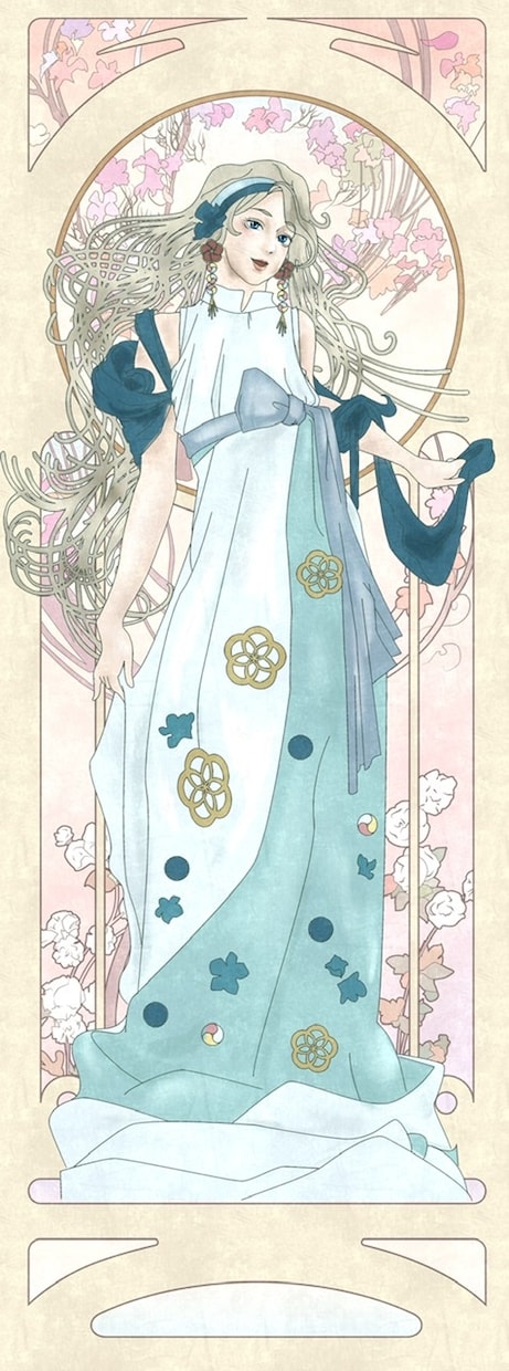 ミュシャ風イラスト描きます アールヌーヴォー調に仕上げます。 イメージ4