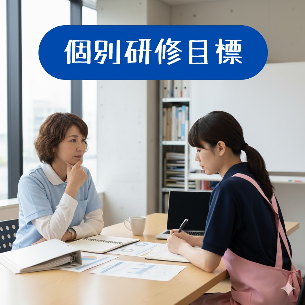 介護職/個別研修-資質向上目標設定の負担解消します 介護職の資質向上/研修計画に役立つ！10の具体的な目標例 イメージ1