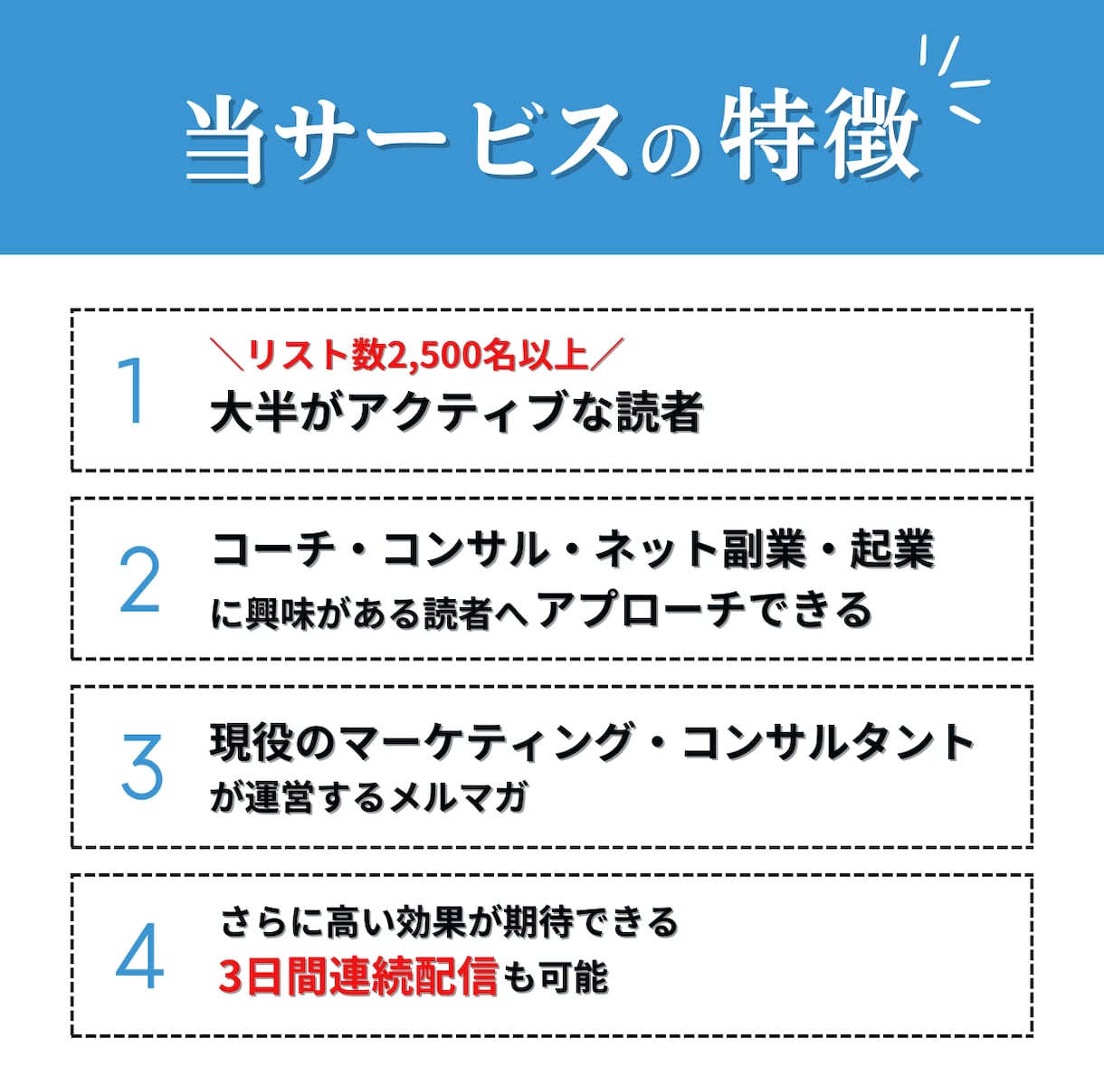2500読者へ高反応率のメルマガ号外広告配信します 会社員の副業起業・コンテンツビジネス・コーチコンサル集客に イメージ4