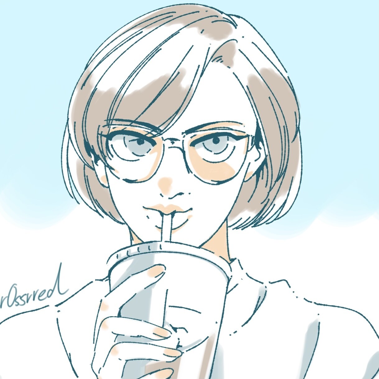 透明感のある似顔絵イラストを描きます アイコンや挿絵に使えるバストアップのイラストになります イメージ1