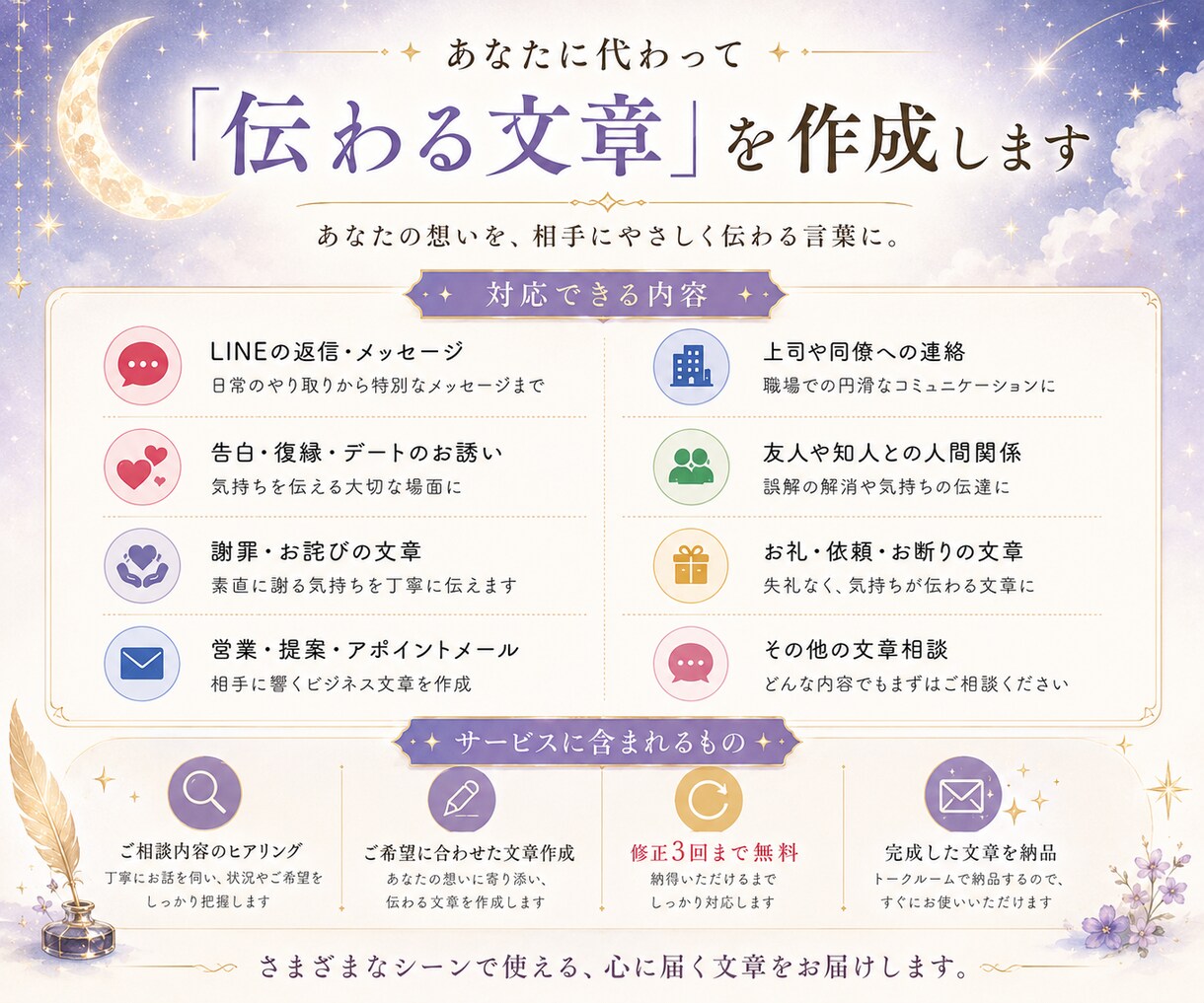 24h納品＊相手に伝わるLINE・文章を作成します 恋愛・謝罪・営業の文章作成します イメージ4