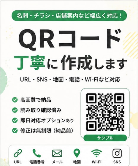 QRコードを丁寧に作成します 名刺・チラシ・店舗案内など幅広く対応 イメージ1