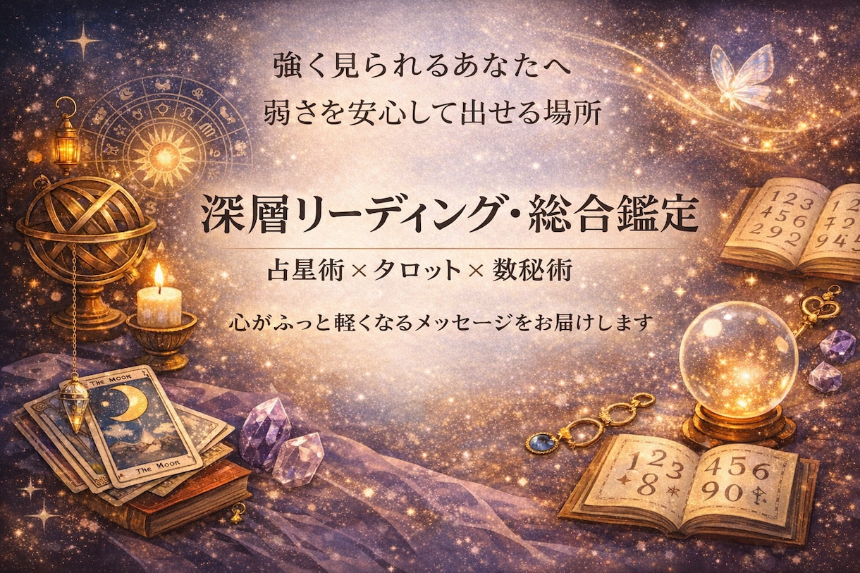 心の声と本質を丁寧に読みます 強く見られる女性の心に寄り添う鑑定 イメージ1