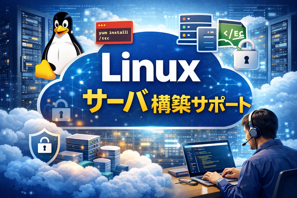 Linuxサーバの構築・初期設定の解説をします 初心者向けに、LinuxでWEBサーバーを立てる手順書です イメージ2