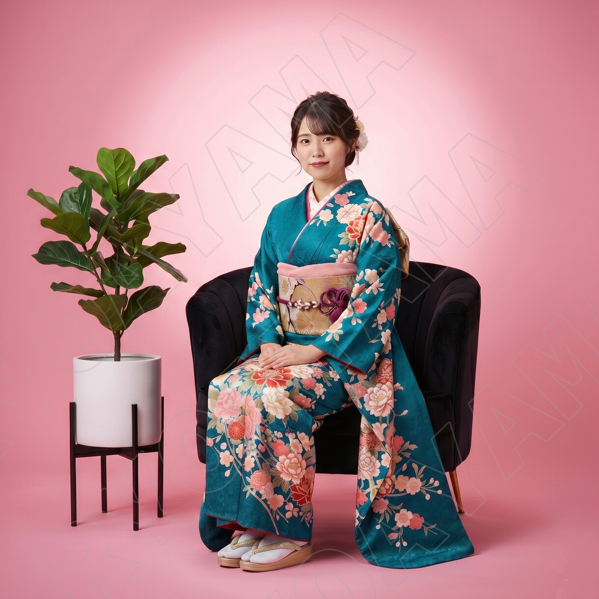 高級ホテル写真室レベルの婚活写真３枚お作りします 女性専用　振袖とドレスの全身写真各１枚、上半身写真１枚計３枚 イメージ3