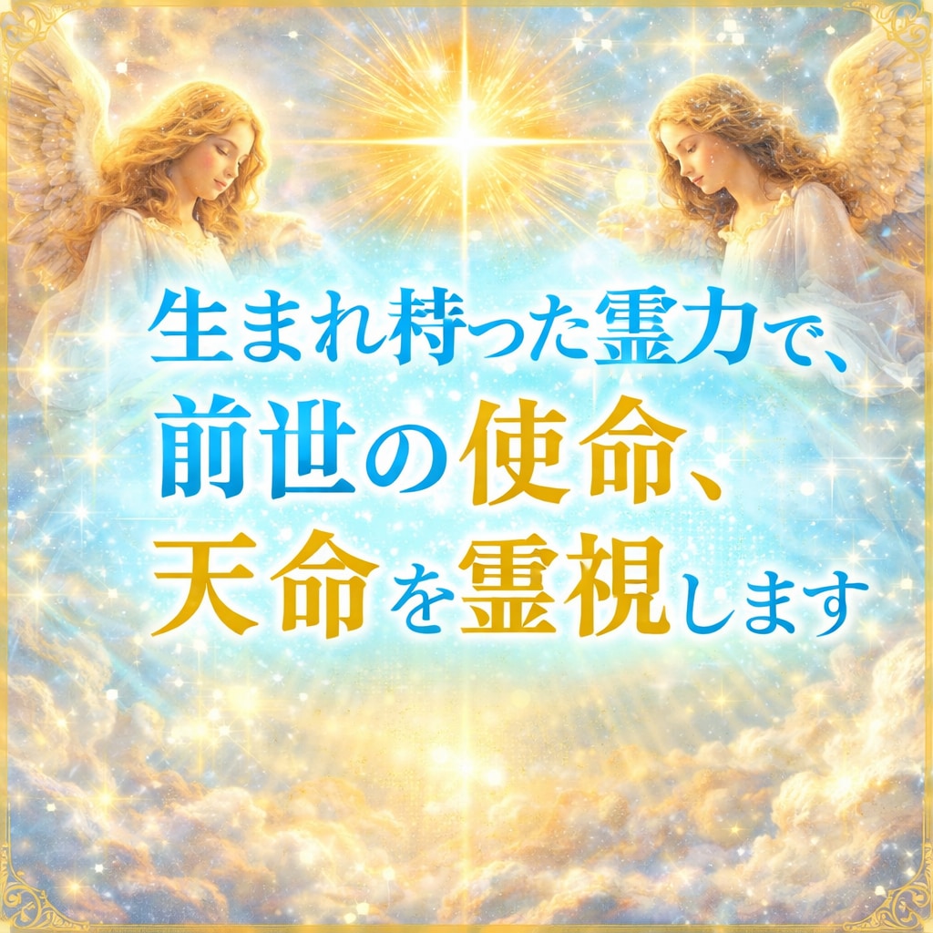 生まれ持った霊力で、前世の使命、天命を霊視します あなたの前世・過去生の課題を知る事で、今世の問題を解決します イメージ1