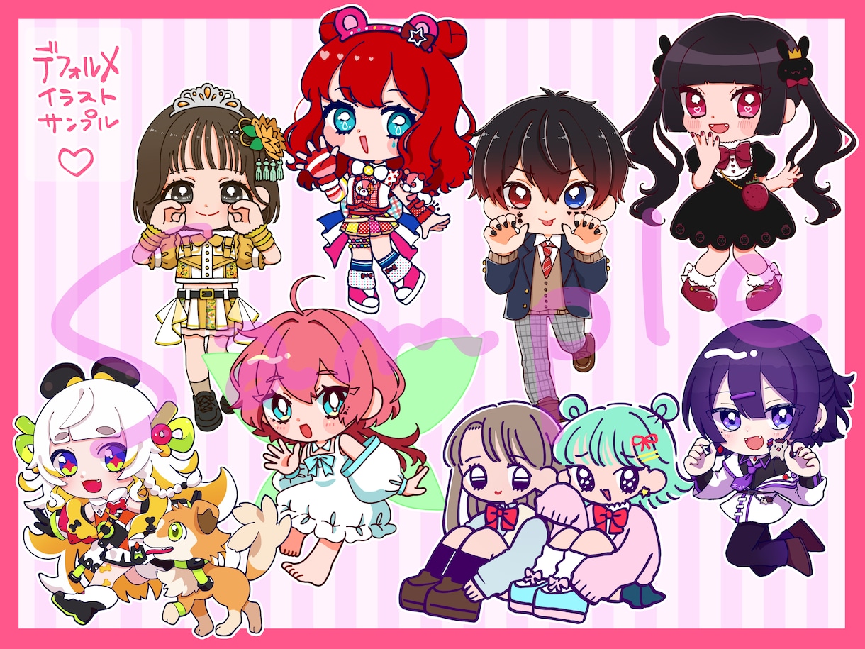 最短2日！ゆめかわレトロポップなイラスト描きます アイコン・動画・グッズなど幅広く対応☆ イメージ5