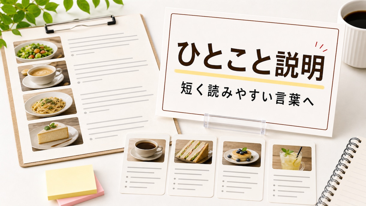 商品やメニューのひとこと説明を作ります POPやメニューに使える短い言葉へ整えます イメージ1