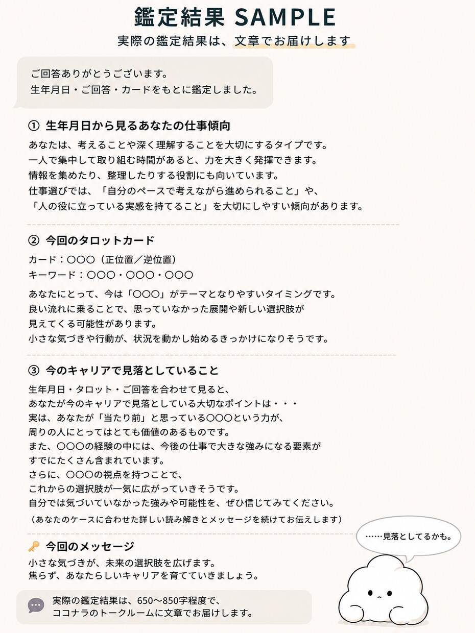 今のキャリアで見落としていることを占います まだ気づいていない強みや可能性をカードから探します イメージ3