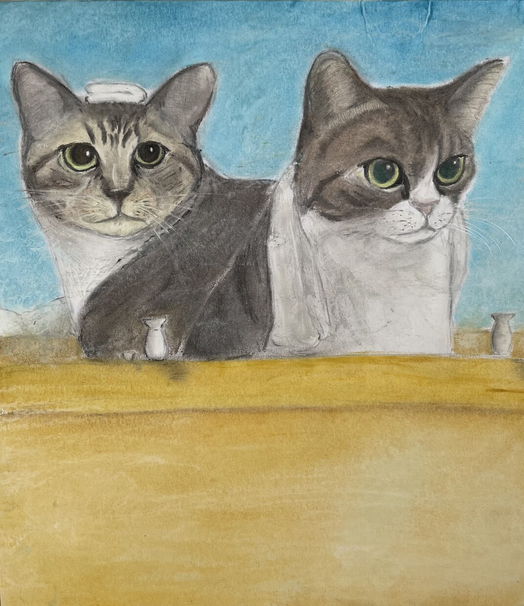 クレパスを使って猫の絵を描かせていただきます クレパスにしか出せない温かな絵でペットの絵を残してみませんか イメージ3