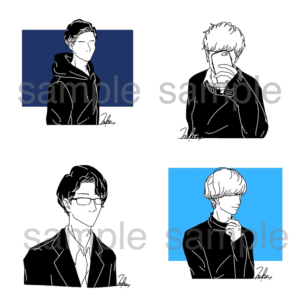 商用利用◎シンプル線画アイコンお描きします 選べるイラストタッチ！オプションでカラーにも◎ イメージ10