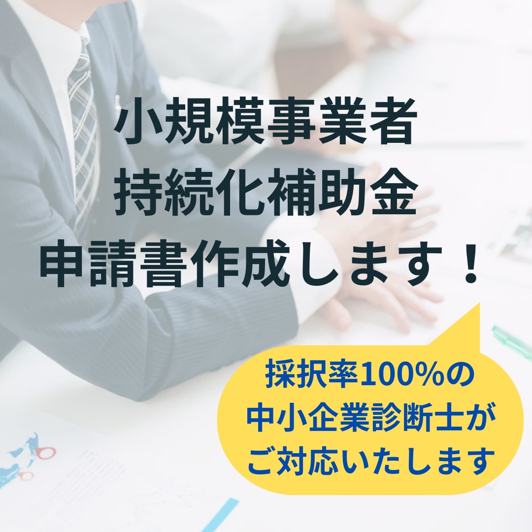 小規模事業者持続化補助金の事業計画書を作成します 採択率100％の中小企業診断士がサポートします！ イメージ1