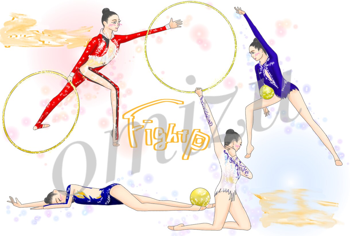 新体操のイラストをお描きします ご本人様やお友達等のお写真をもとに制作致します！ イメージ1